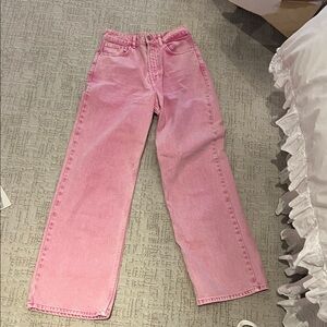 Zara Pink wide leg Jeans